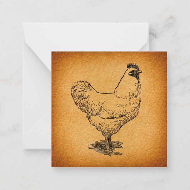 Tarjeta Pequeña Granja de pollo de campo de arte animal Rooster vi (Anverso)