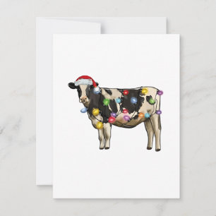 Tarjeta Pequeña Granja de Vacas de Navidad Amante Lindo Santa Fies