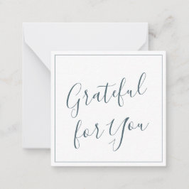 Tarjeta Pequeña Gratitud por ti Script Azul