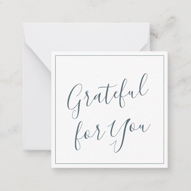 Tarjeta Pequeña Gratitud por ti Script Blue (Anverso)