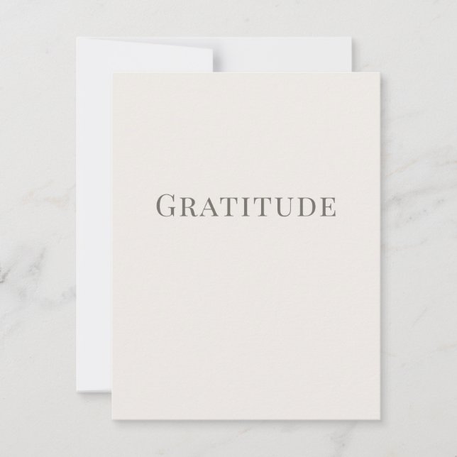 Tarjeta Pequeña Gratitude – Minimal Typography Design (Anverso)