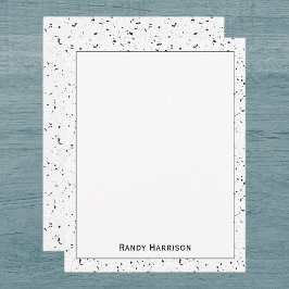 Tarjeta Pequeña Gray - Black Marble Chips Terrazzo Pattern Frame