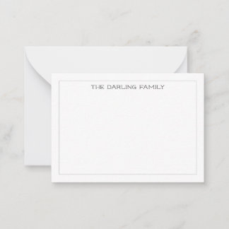 Tarjeta Pequeña Gray Simple Modern Professional Thin Border