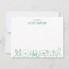 Tarjeta Pequeña Green A Note From Cute Dote Animal Sketch Note Car