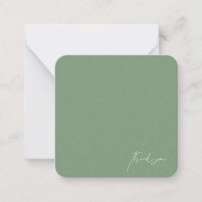 Tarjeta Pequeña Green Boda Blank Gracias (Anverso)
