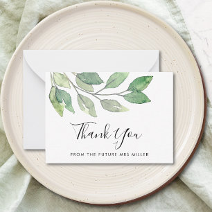 Tarjeta Pequeña Green Bridal Shower Gracias