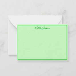 Tarjeta Pequeña Green Buffalo Plaid - Gingham Check Name Border