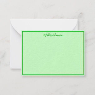 Tarjeta Pequeña Green Buffalo Plaid - Gingham Check Name Border