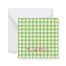 Green Checkerboard Pink NAME Moda Preppy Fun