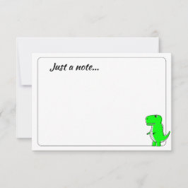 Tarjeta Pequeña Green Dinosaur Drawing Custom Just a Note