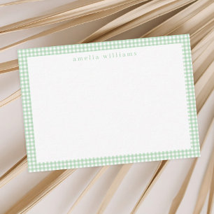 Tarjeta Pequeña Green Gingham Plaid