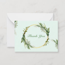 Tarjeta Pequeña Green Leaf Wreath Corolla Gracias