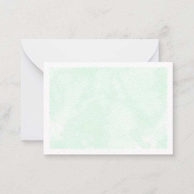 Tarjeta Pequeña Green Pastel Watercolor Blank All Occasion (Anverso)