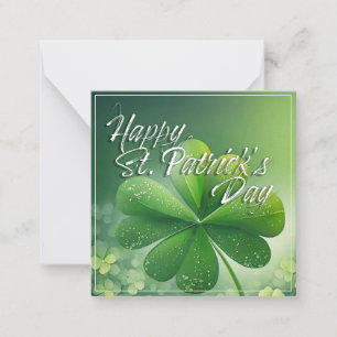 Tarjeta Pequeña Green Shamrock Happy St. Patrick's Day (7) c