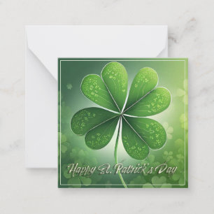 Tarjeta Pequeña Green Shamrock Happy St. Patrick's Day (8) c