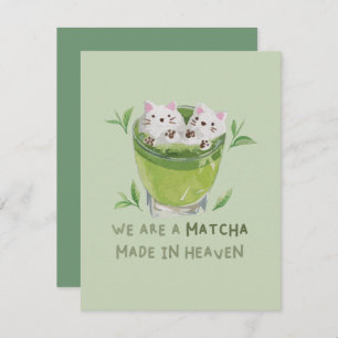 Tarjeta Pequeña Green Tea Pun: Somos un partido hecho en el cielo