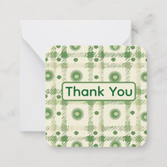 Tarjeta Pequeña Green Thank You Card (Anverso)