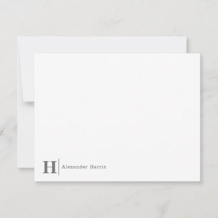 Tarjeta Pequeña Gris plateado Monograma Línea Moderno de Negocios