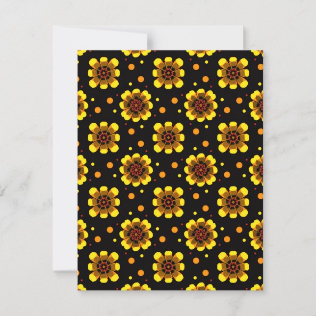 Tarjeta Pequeña Groovy 70s Daisy Flower Power Pattern (Anverso)