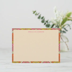 Tarjeta Pequeña Groovy Retro Cute Personalizado Nombre de la propi