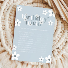 Tarjeta Pequeña Groovy Retro Daisy Chicas Primera Trivia de Cumple