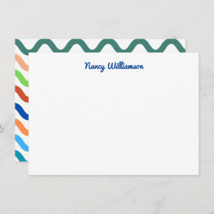 Tarjeta Pequeña Groovy Retro Vibes Colorido Wavy Añadir nombre