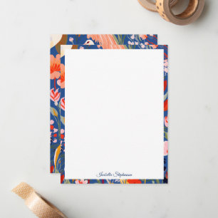 Tarjeta Pequeña Grúas y Flores Coloridas Personalizadas