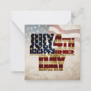 Tarjeta Pequeña Grunge USA 4 de julio Gráfico de la Independencia
