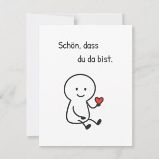 Tarjeta Pequeña Grußkarte „Schön, dass du da bist.“ - Strichfigur