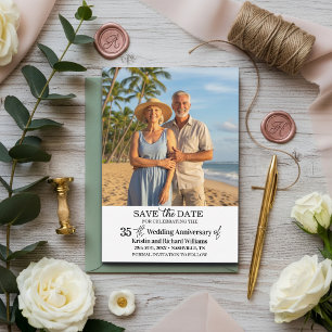 Tarjeta Pequeña Guardar la fecha del 35º aniversario de boda Foto