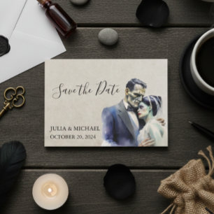 Tarjeta Pequeña Guardar la Fecha Halloween Novia de Frankenstein