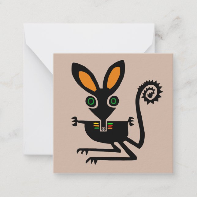 Tarjeta Pequeña Guay BILBY - Sorteo a mano - Naturaleza - Ecología (Anverso)