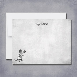 Tarjeta Pequeña Guay de época editable Top Hat Cat negro y blanco