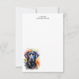 Tarjeta Pequeña Guay Watercolor Black Labrador Retriever