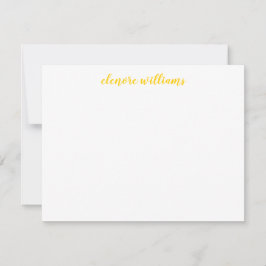 Tarjeta Pequeña Guión amarillo Minimalista moderno elegante sencil
