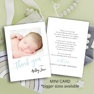 Tarjeta Pequeña Guión azul presupuesto foto niño baby shower graci
