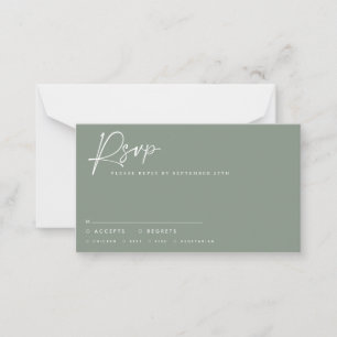 Tarjeta Pequeña guión boda guión verde moderno guión verde respues