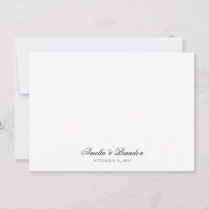 Tarjeta Pequeña Guión caligráfico Minimalista clásico Gracias