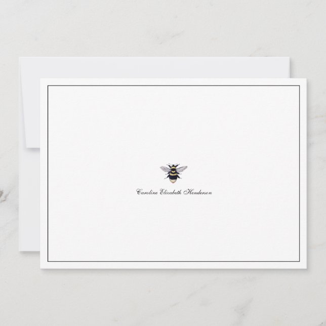 Tarjeta Pequeña Guión clásico de abeja de época (Anverso)