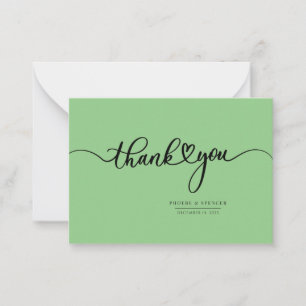 Tarjeta Pequeña Guión con letra simple a mano Gracias
