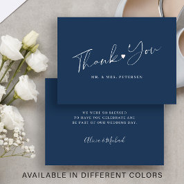 Tarjeta Pequeña Guión de agradecimiento para una boda con presupue