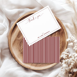 Tarjeta Pequeña Guión de Caligrafía Bodas Gracias Marrón Raya