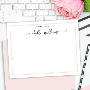 Tarjeta Pequeña Guión de caligrafía de estilo Girly Rubor Border