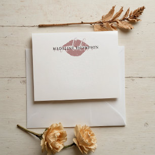 Tarjeta Pequeña Guión de caligrafía de los labios pintados de vino