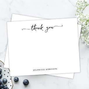 Tarjeta Pequeña Guión De Caligrafía Elegante Gracias Stationery