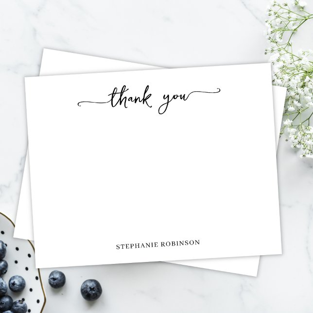 Tarjeta Pequeña Guión De Caligrafía Elegante Gracias Stationery (Subido por el creador)