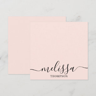 Tarjeta Pequeña Guion de Caligrafía Minimalista Personalizada Rosa