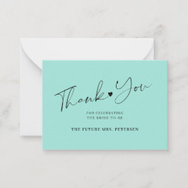 Tarjeta Pequeña Guión de ducha nupcial económico agradecimiento de