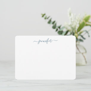 Tarjeta Pequeña Guión de escritura a mano a la moda Slate Blue