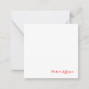 Tarjeta Pequeña Guión de escritura a mano Elegante sencillo blanco